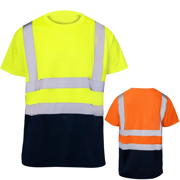 High Vis Class 2 Color Block Reflective Tape Safety T-Shirt