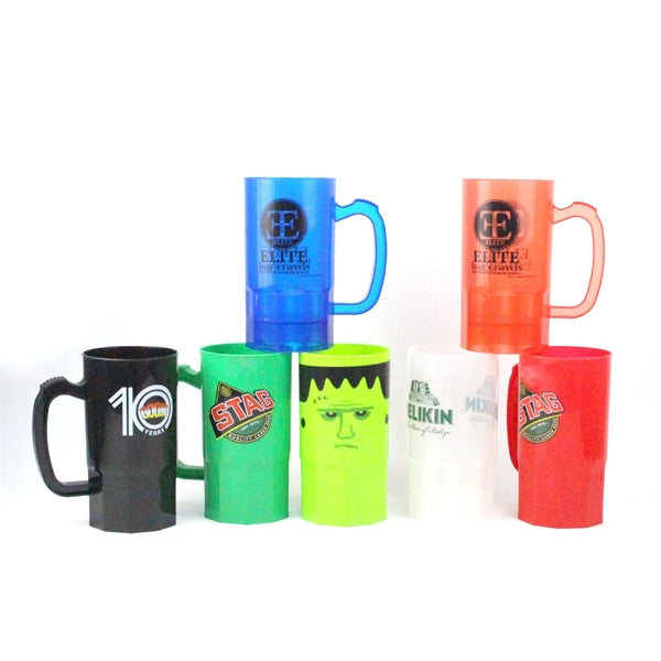 20 Oz. Large Capacity Plastic Beer Steins Stackable Mugs