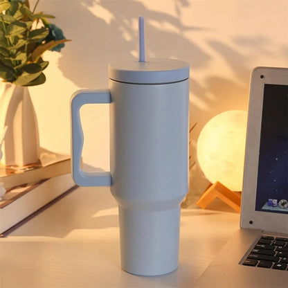 40 oz. Stainless Steel Tumbler with Handle and Straw Lid