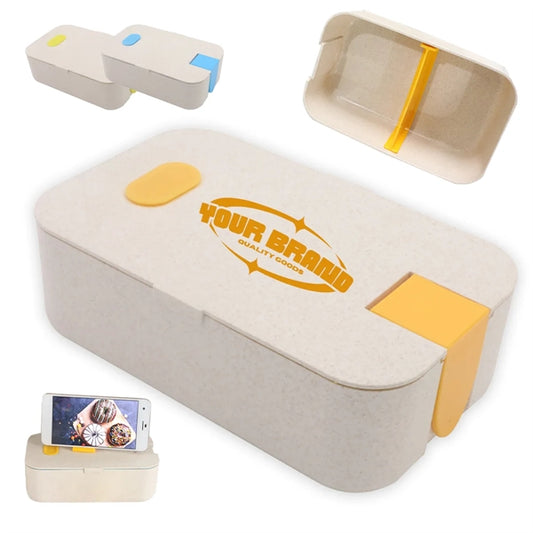 Wheat Straw Lunch Set With Phone Holder