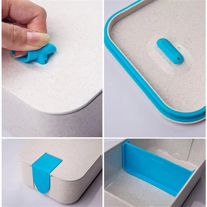 Wheat Straw Lunch Set With Phone Holder