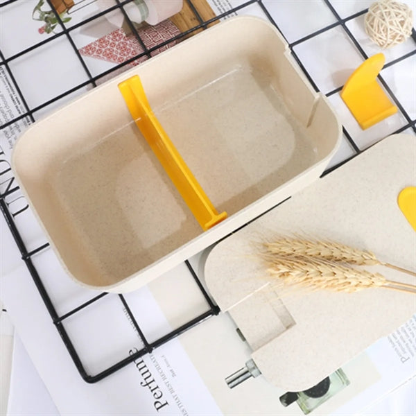 Wheat Straw Lunch Set With Phone Holder