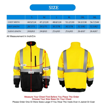 PREMIUM HI VIZ COLOR BLOCK SAFETY QUARTER ZIP WITH POCKET