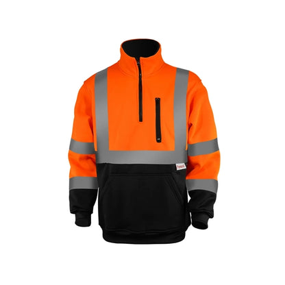 PREMIUM HI VIZ COLOR BLOCK SAFETY QUARTER ZIP WITH POCKET