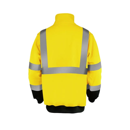 PREMIUM HI VIZ COLOR BLOCK SAFETY QUARTER ZIP WITH POCKET