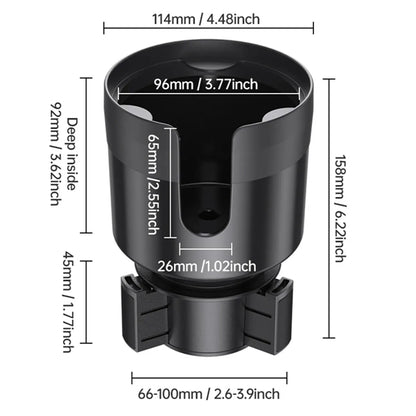 Car Cup Holder Expander Organizer with Adjustable Bas