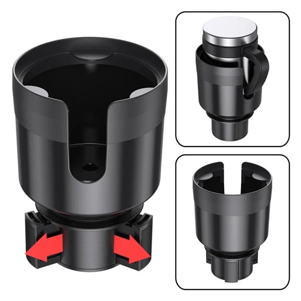 Car Cup Holder Expander Organizer with Adjustable Bas