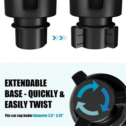 Car Cup Holder Expander Organizer with Adjustable Bas