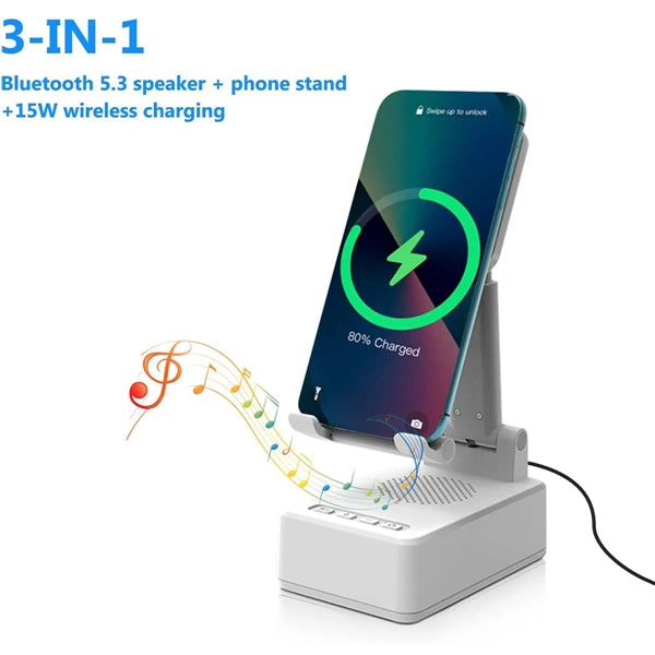 3 In 1 15W  Fast Charging Wireless Charger BT Speakers