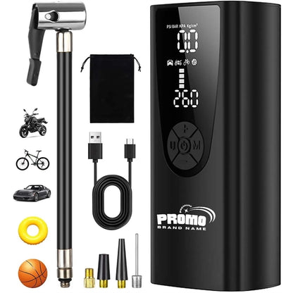 6000mAh Electric Portable Air Pump Tire Inflator Compressor