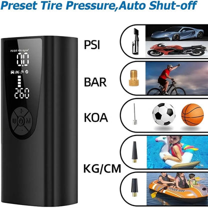6000mAh Electric Portable Air Pump Tire Inflator Compressor