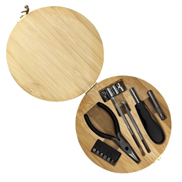 Bamboo Case Pliers Screwdrivers Tool Set