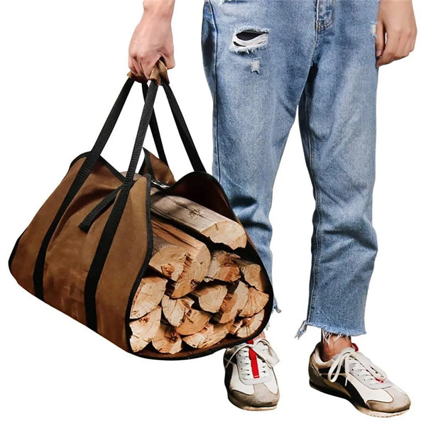 Canvas Firewood Carrier with Handles