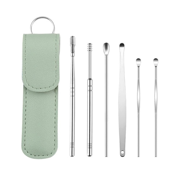 Earwax Cleaning Tool 6-Piece Set With PU Leather Case