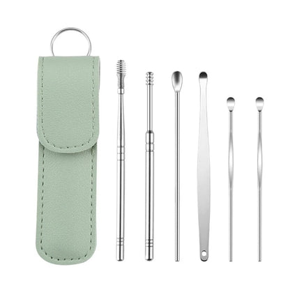 Earwax Cleaning Tool 6-Piece Set With PU Leather Case