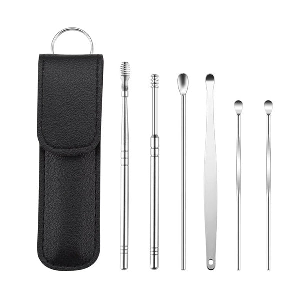 Earwax Cleaning Tool 6-Piece Set With PU Leather Case
