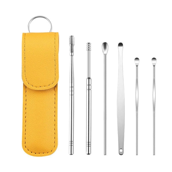 Earwax Cleaning Tool 6-Piece Set With PU Leather Case