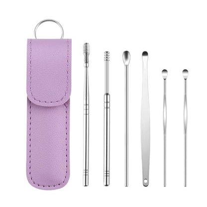 Earwax Cleaning Tool 6-Piece Set With PU Leather Case