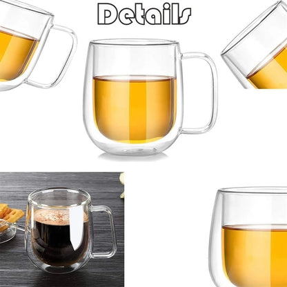 Double Wall Glasses With Bamboo Lid