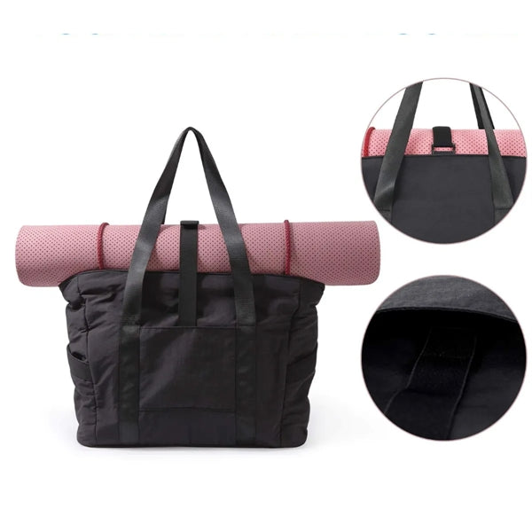 Top Handle Handbag With Yoga Mat Buckle