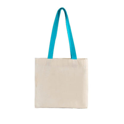 Cotton Colored Handle Tote with Gusset