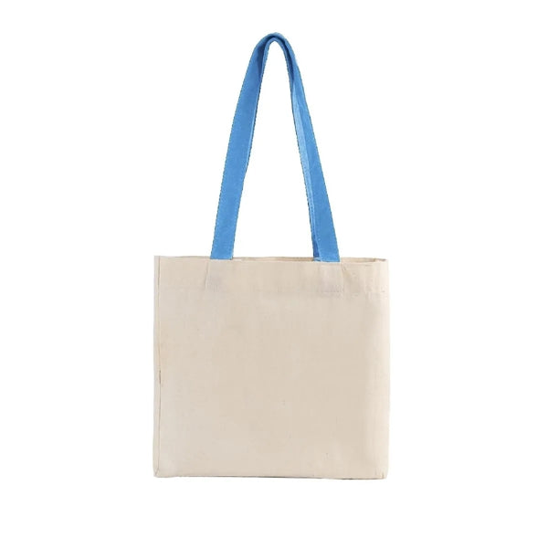 Cotton Colored Handle Tote with Gusset