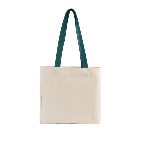 Cotton Colored Handle Tote with Gusset