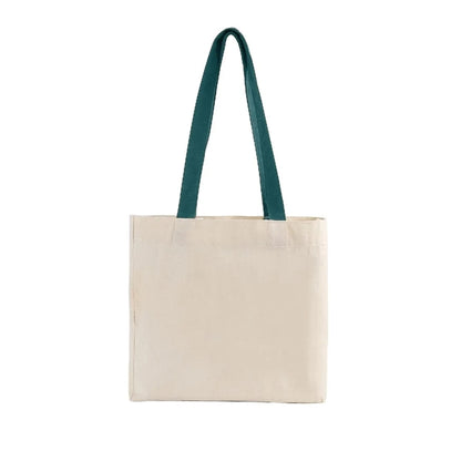 Cotton Colored Handle Tote with Gusset