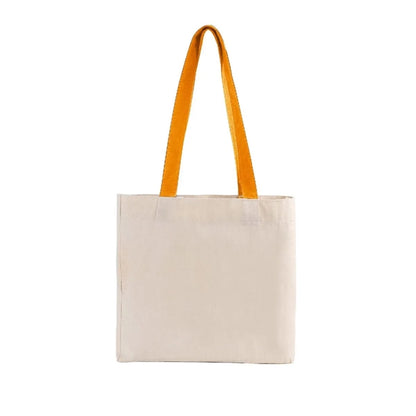 Cotton Colored Handle Tote with Gusset