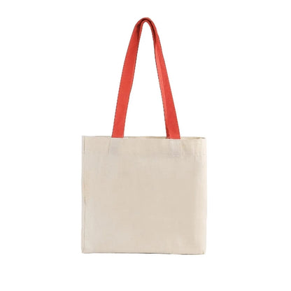 Cotton Colored Handle Tote with Gusset