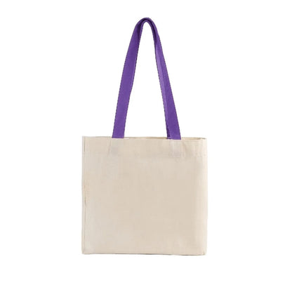 Cotton Colored Handle Tote with Gusset