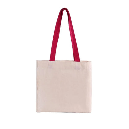 Cotton Colored Handle Tote with Gusset