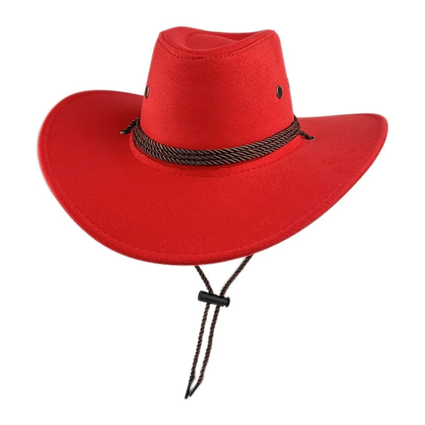 Adult Casual Solid Wide Brim Western Cowboy Sun Hat