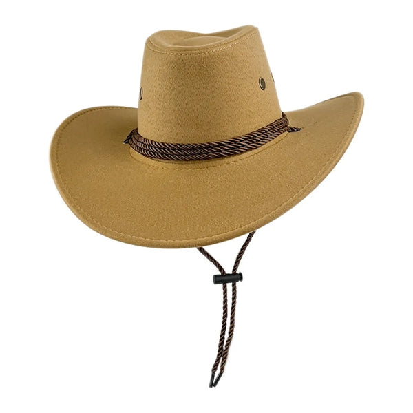 Adult Casual Solid Wide Brim Western Cowboy Sun Hat