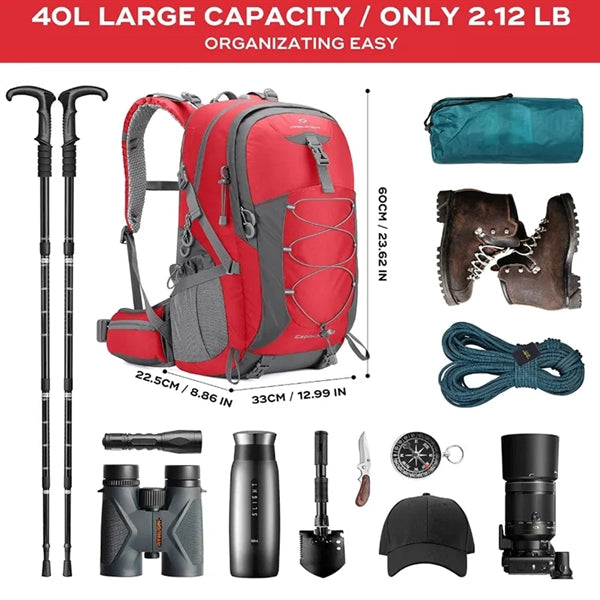 40L Waterproof Lightweight Travel Hiking Backpack