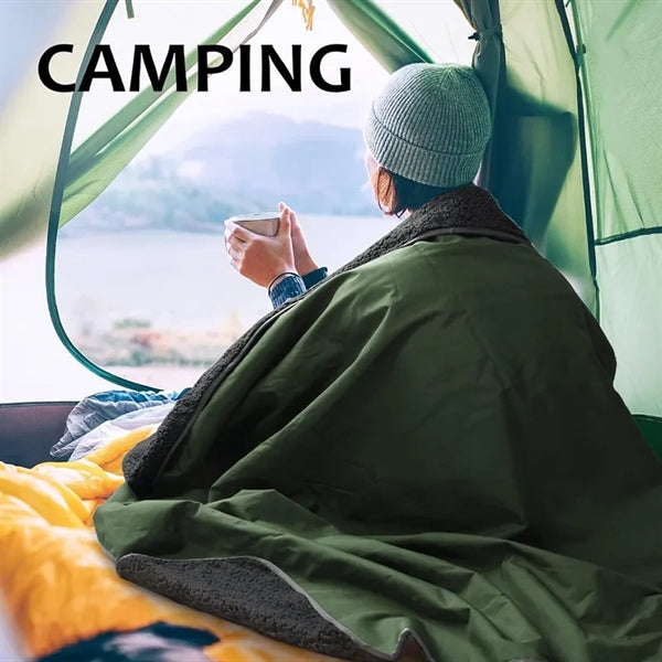 59"x 79" Fleece Outdoors Camping Waterproof Throw Blanket