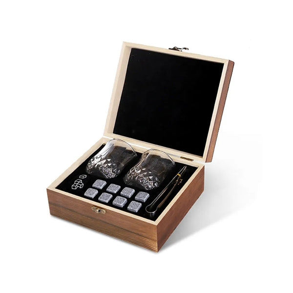 Crystal Glasses Wooden Box Whiskey Set Retirement Gifts