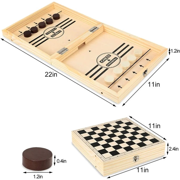 4 in 1 Sling Puck Interactive Chess Toy Board Table Game