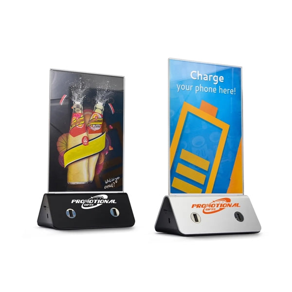Custom USB Table Charger Tent Protable Menu Holder