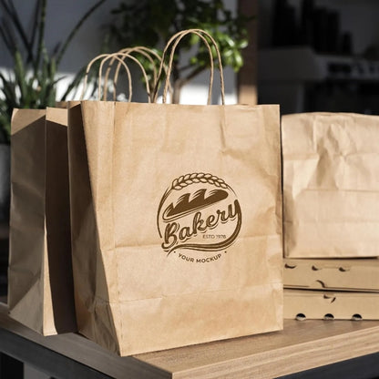 NATURAL KRAFT PAPER SHOPPER TOTE BAG - MEDIUM