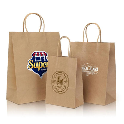 NATURAL KRAFT PAPER SHOPPER TOTE BAG - LARGE