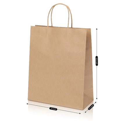 NATURAL KRAFT PAPER SHOPPER TOTE BAG - LARGE