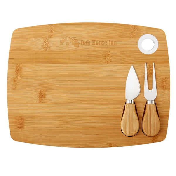 Bamboo Cheese Board Charcuterie Set