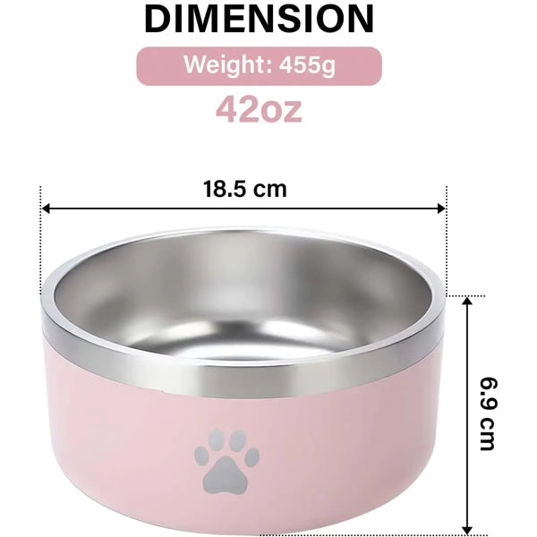 Stainless Steel Double Walled Pet Bowls