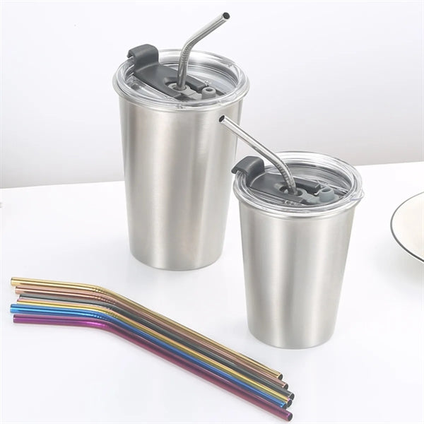 Stainless Steel Tumbler With Straw And Lid