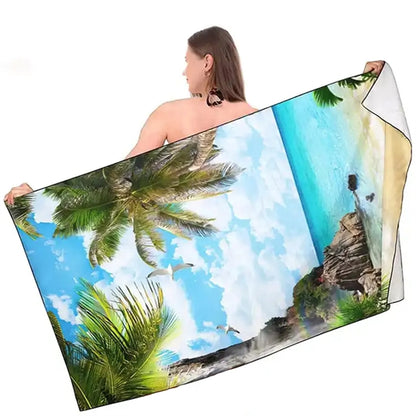 28" x 58" Dye-Sublimation Silk Touch Velour Beach Towel