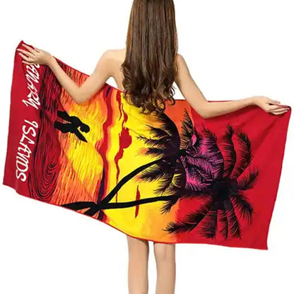 28" x 58" Dye-Sublimation Silk Touch Velour Beach Towel