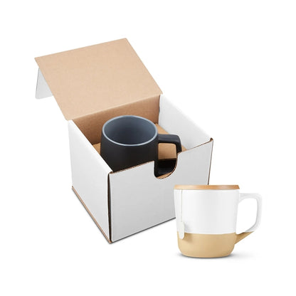 16.5oz Boston Ceramic Mug With Wood Lid In Mailer