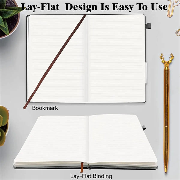 A5 A6 Hard Leather Business Notebook with Elastic Band Side