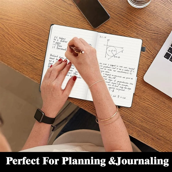 A5 A6 Hard Leather Business Notebook with Elastic Band Side